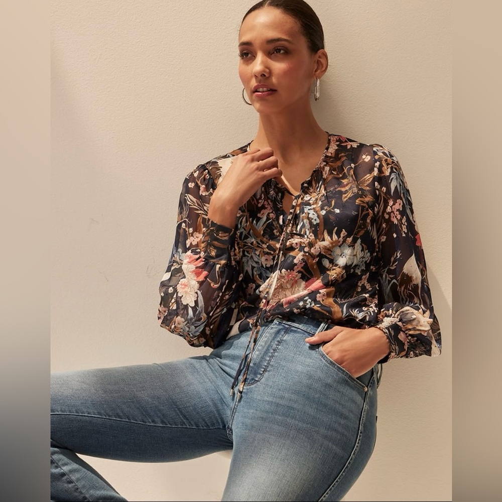 White House Black Market Sheer Top with matching cami.